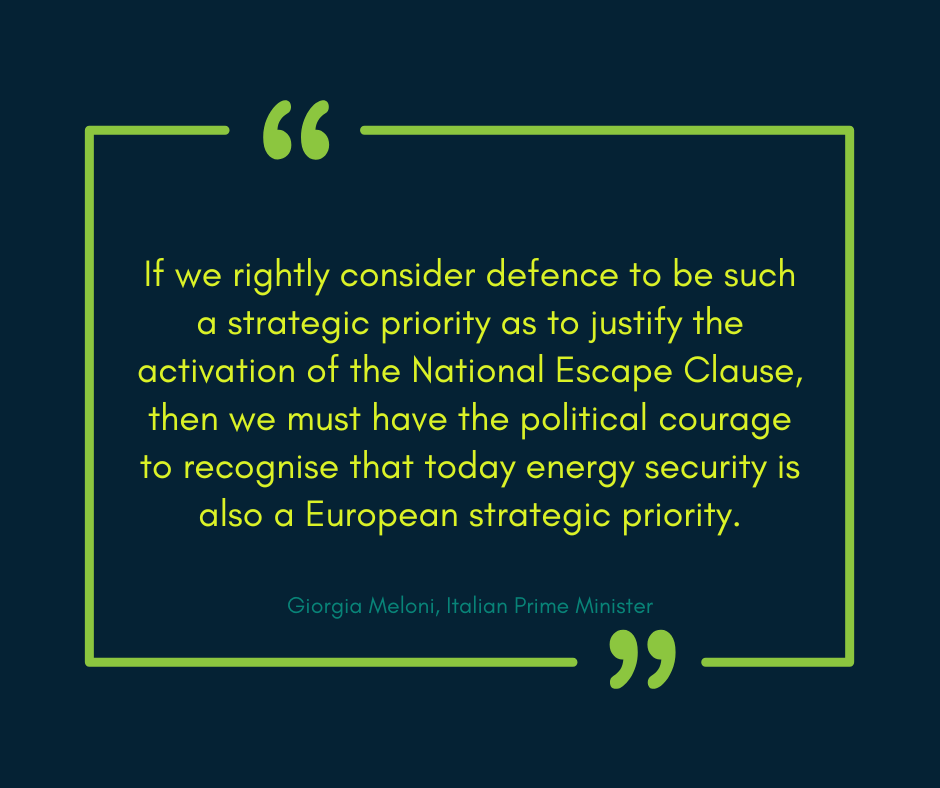 Giorgia Meloni energy spending quote