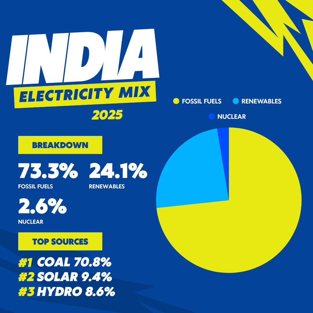 India 2025 electricity mix