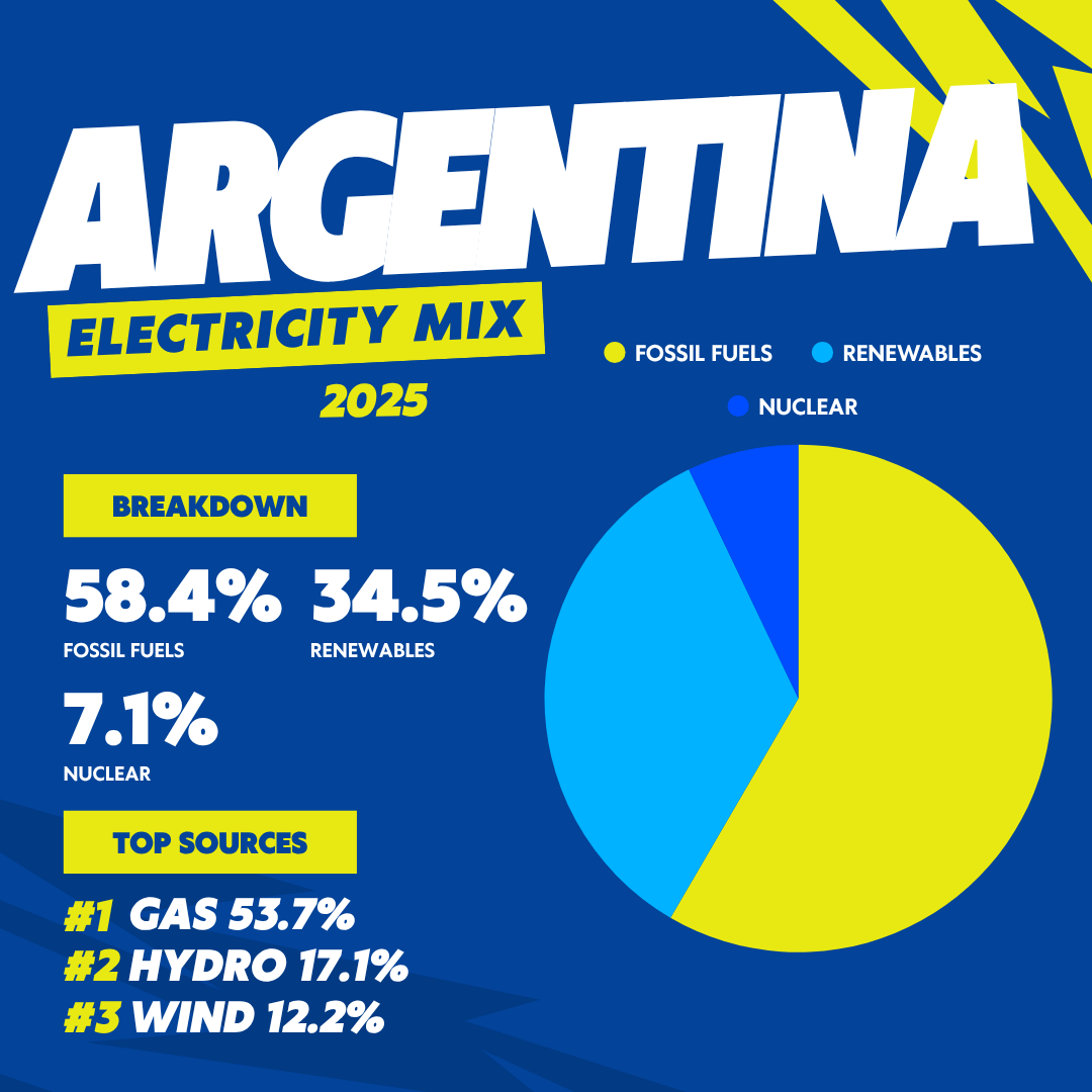 Argentina 2025 electricity mix