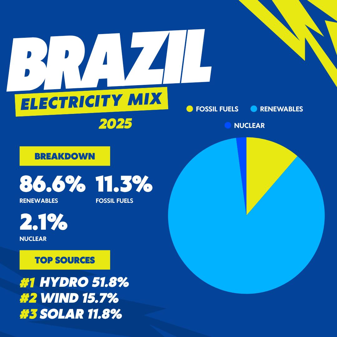 Brazil 2025 electricity mix
