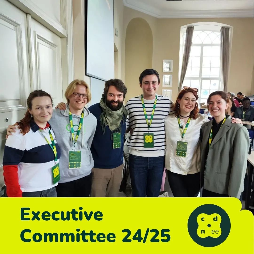 Say hello and congrats to:

👏 2024/25 CDN Executive Committee 2024/25 (left to right):
- Katsiaryna Baravikova (@belarusianyounggreens)
- Kuba Bojanowski (@ostrazielen), 
- Cemre Nayir (@gencyesiller), 
- Filip Janković (@zelenaomladina), 
- Anja Zl