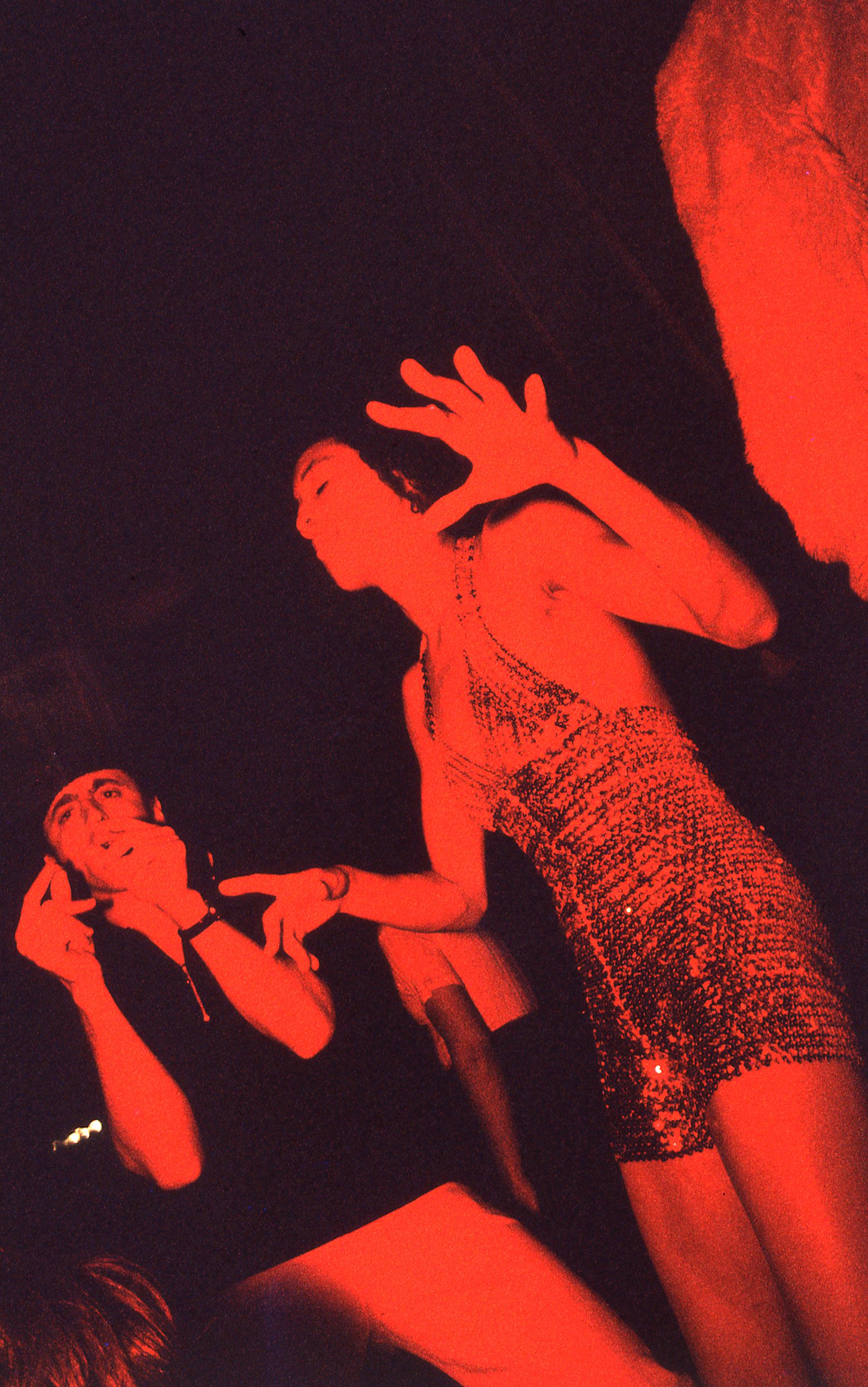 Photograph by Tony Davis. Colour transparency work, Cellophane Club, Rimini 1991