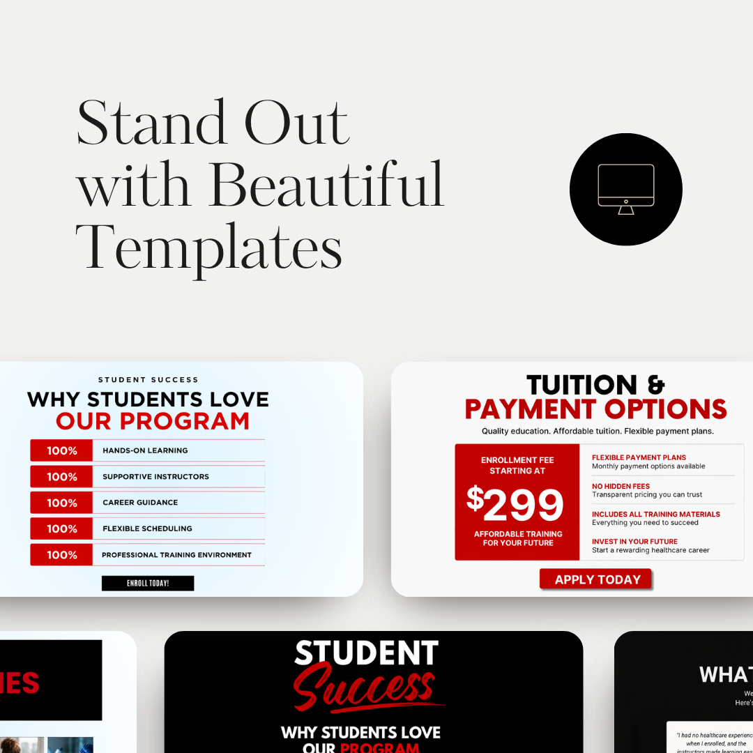 Phlebotomy Class Website Template | Medical Training School Canva Website | Healthcare Education Landing Page | Editable Website Design