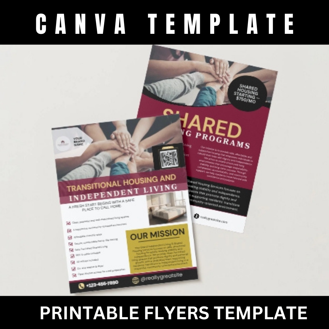 Shared Housing Bundle Canva Template | Transitional Housing Forms + Flyers | Resident Intake Packet | Jotform Intake Form | Independent Living Program Kit