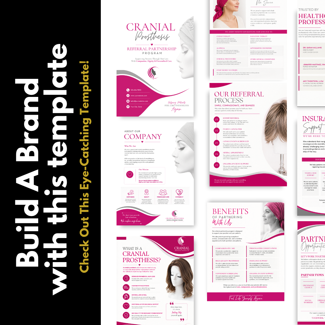 Cranial Prosthesis Referral Partnership Packet Template | Medical Referral Packet Canva Template | Oncology Marketing Kit | Editable Healthcare PDF