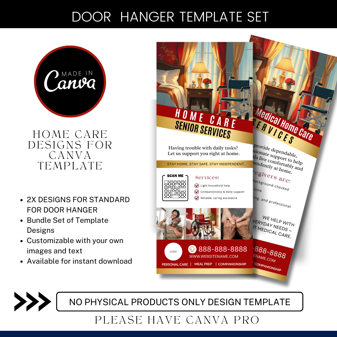 Home Care Service Rack Card / DIY Home Care Service Flyer/ Pink Home Care senior / Medical Template / Medical / Home Care / CNA / Printable (Copy)