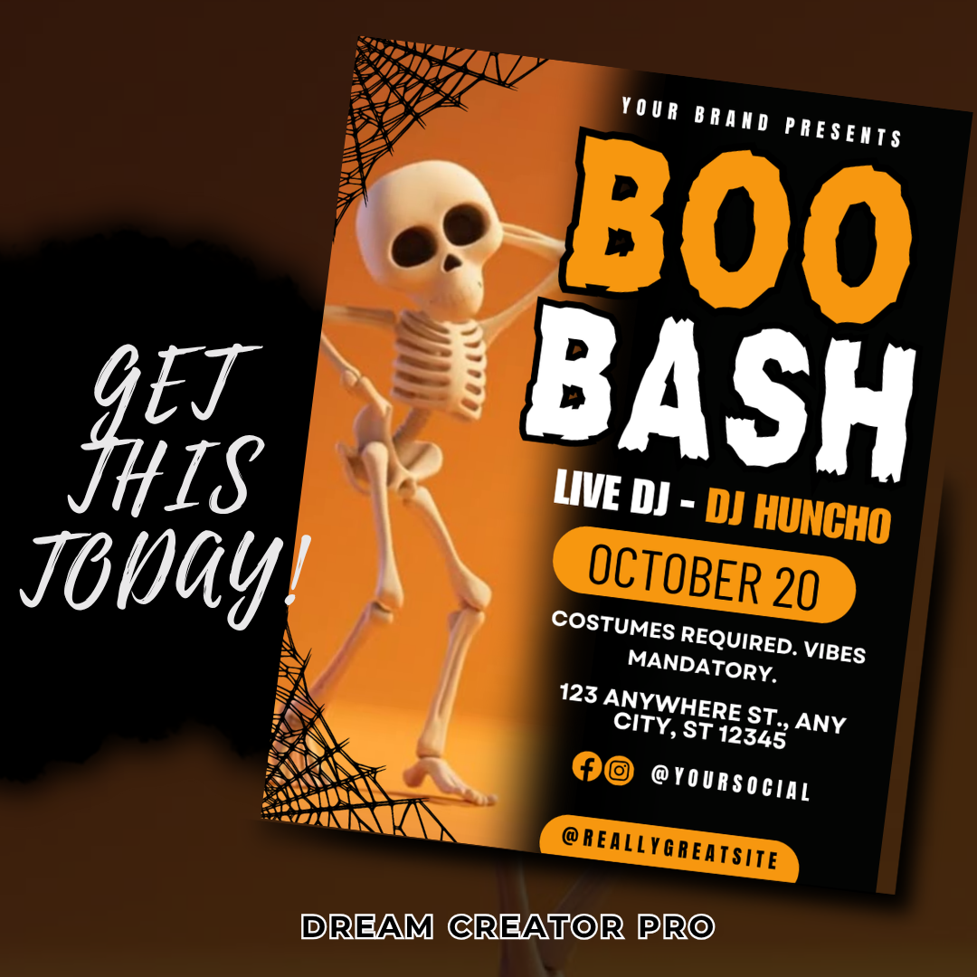 Animated Halloween Party Flyer Bundle | 7 Editable Canva Templates | 4:5 IG Size | Spooky Event, Costume Party, or Club Promo Animated Templates
