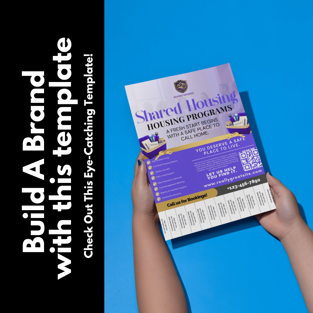 Shared Housing & Independent Living Printable Flyer Bundle | Transitional Housing Canva Templates | Reentry, Seniors & Supportive Living