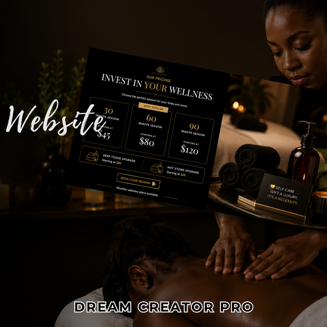 Massage Therapy Website Template | Spa Website Canva Template | Massage Business Website Design | Wellness Landing Page | Editable Canva Website