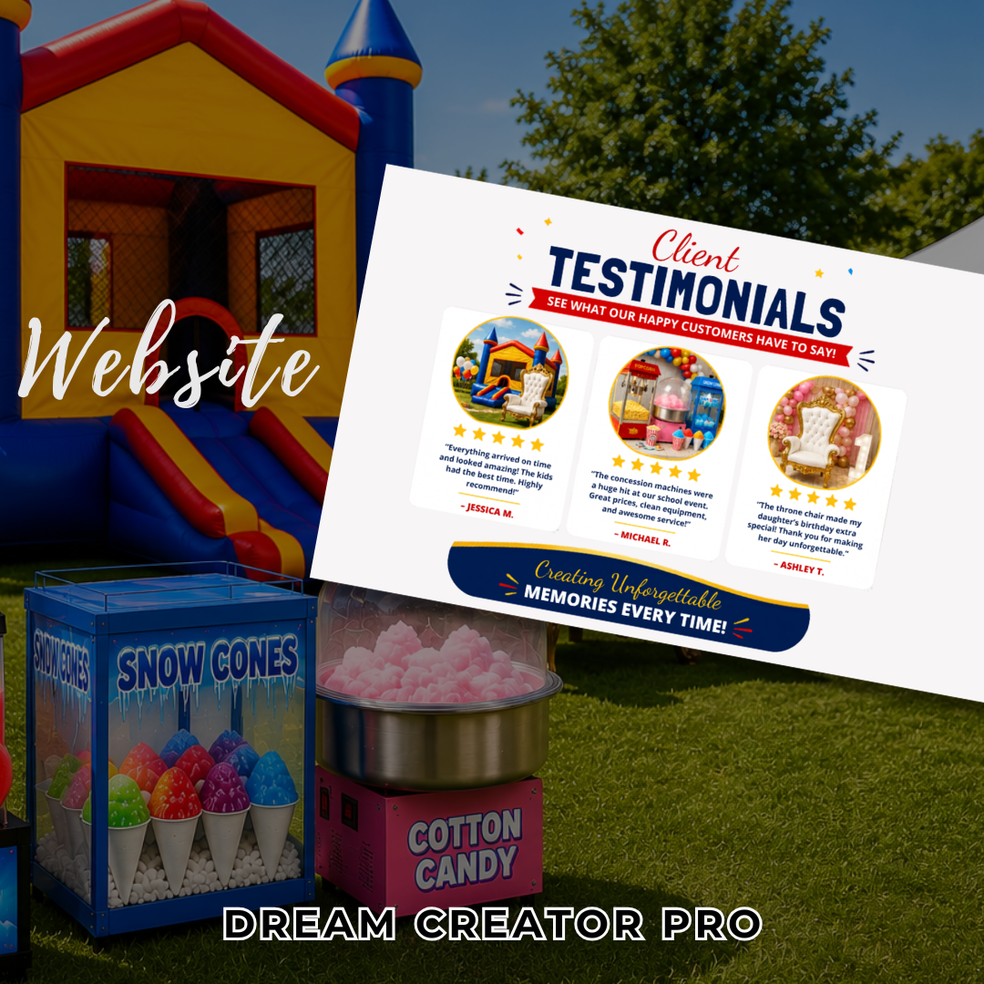 Party Rental Website Template | Bounce House Rental Canva Website | Event Equipment Rental Business Website | Editable Canva Design