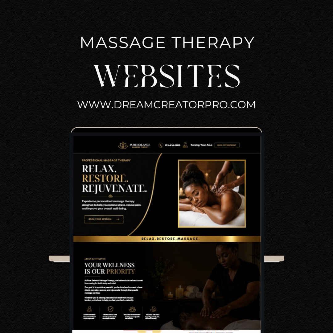 Massage Therapy Website Template | Spa Website Canva Template | Massage Business Website Design | Wellness Landing Page | Editable Canva Website