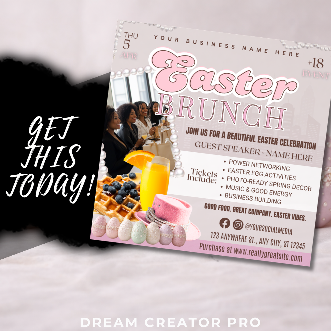 Editable Easter Brunch Flyer Template | Spring Easter Event Design
