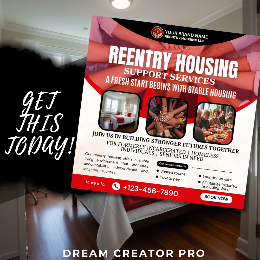 Reentry Program Canva Templates | Instagram Flyer Bundle | Editable Social Media for Nonprofits, Prisoner Support, Housing Services