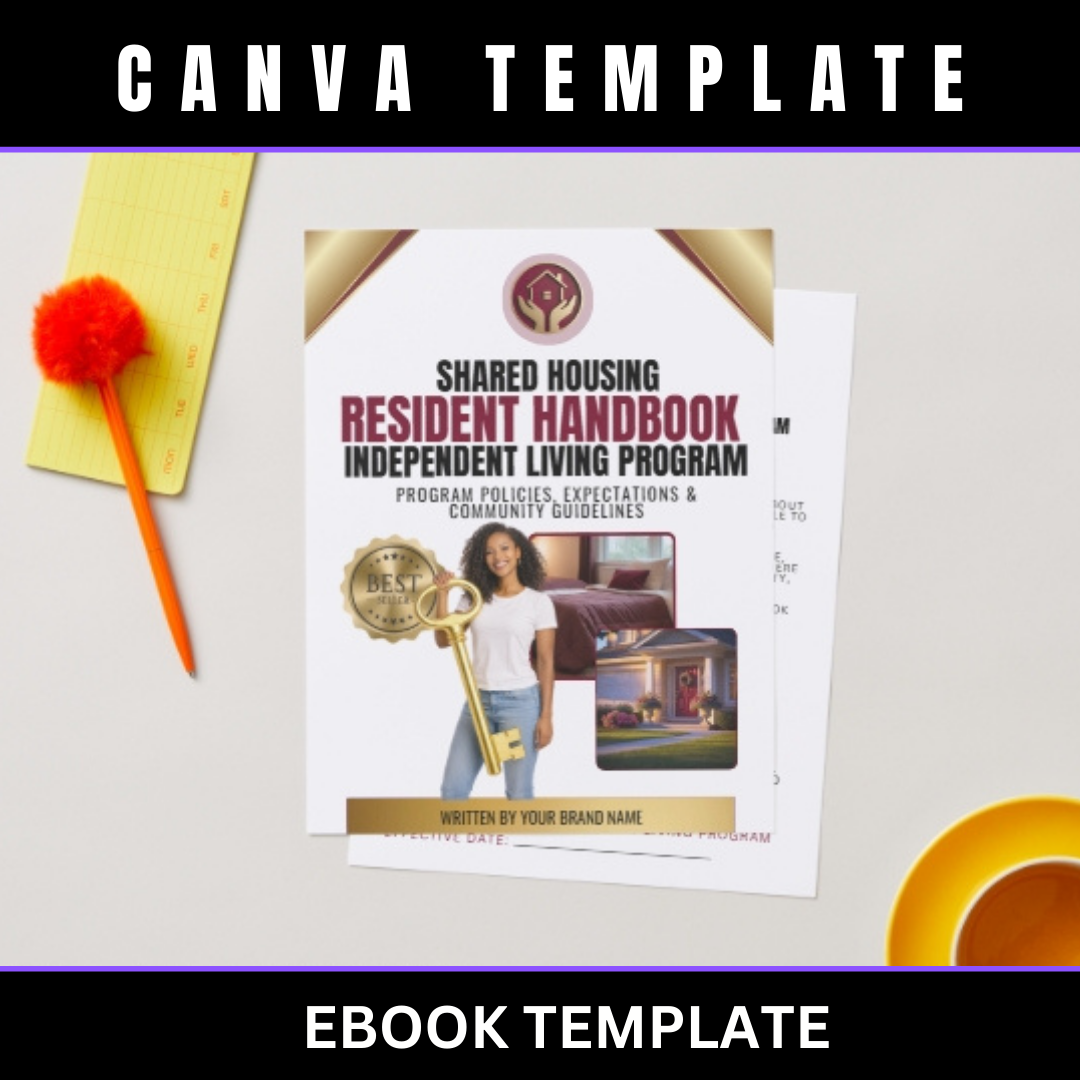 Shared Housing Resident Handbook Template | Transitional Housing Program Manual | Independent Living Program Policies | Editable Canva Handbook