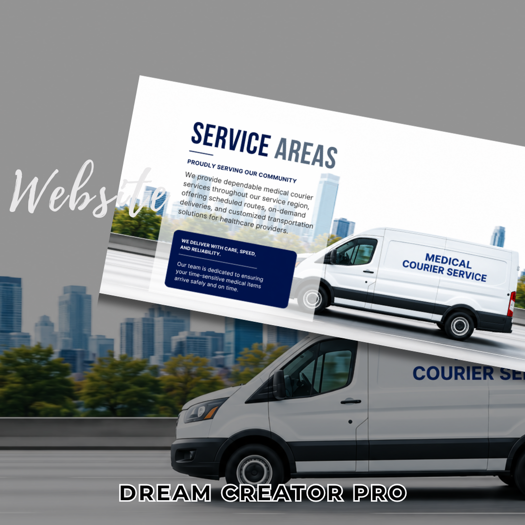 Medical Courier Website Template | Healthcare Logistics Canva Website | Specimen Transport Business Website | Editable Canva Design