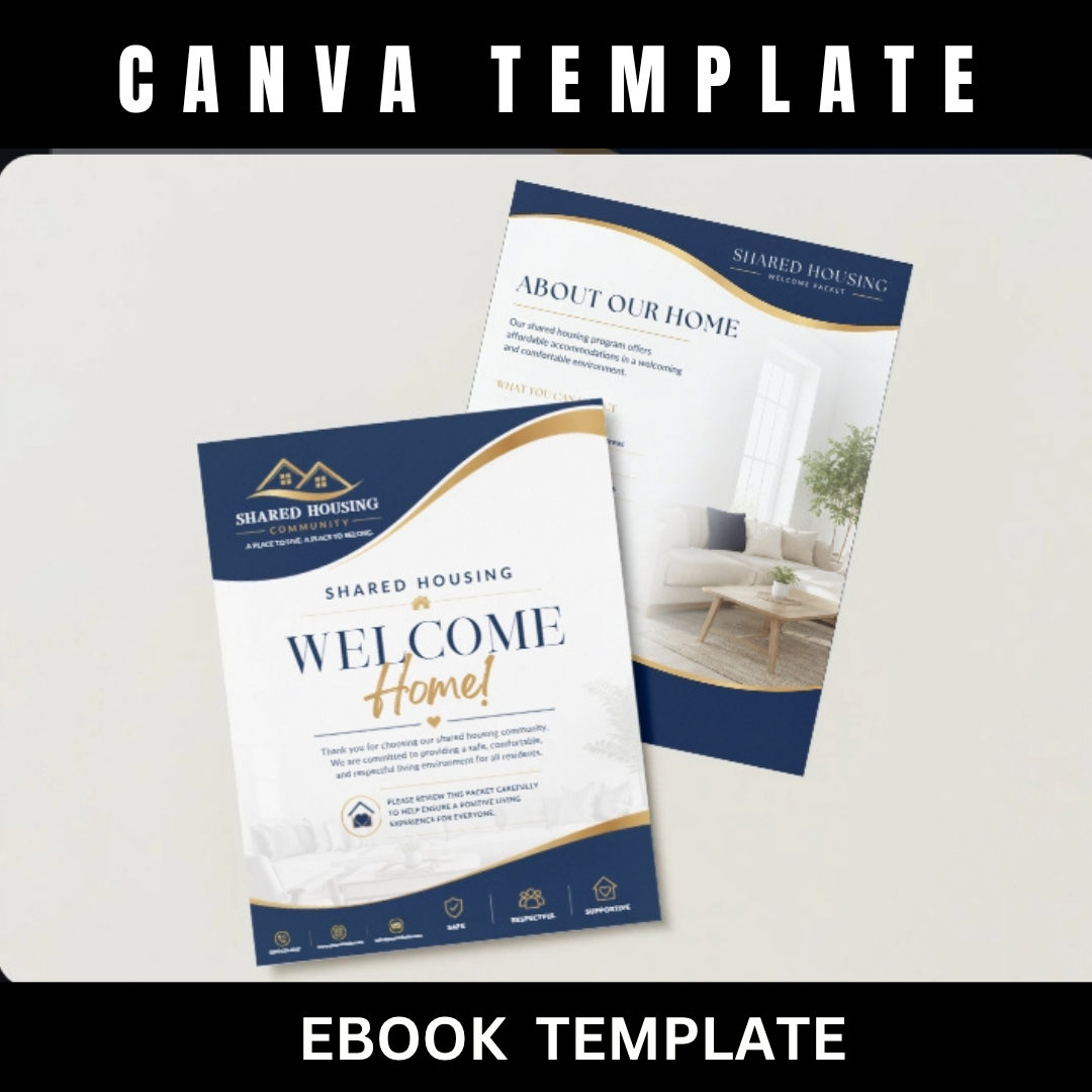Shared Housing Welcome Packet Template Canva | Resident Handbook | Transitional Housing Forms | Group Home Welcome Guide | Housing Program