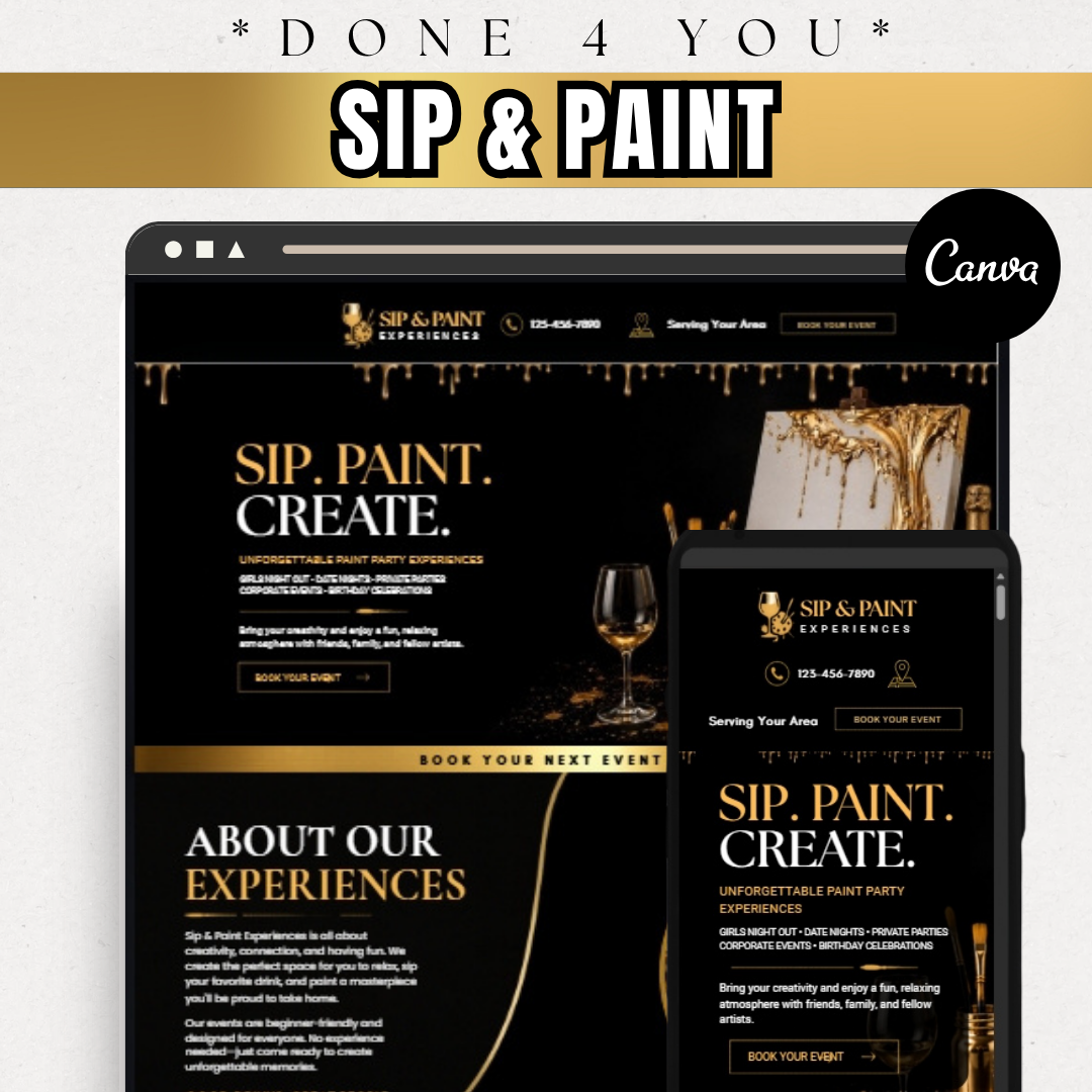 Sip & Paint Flyer Canva Template | Instagram Post Editable Wine N Paint Party Invitation | DIY Event Flyer Design / BAR art studio flyer