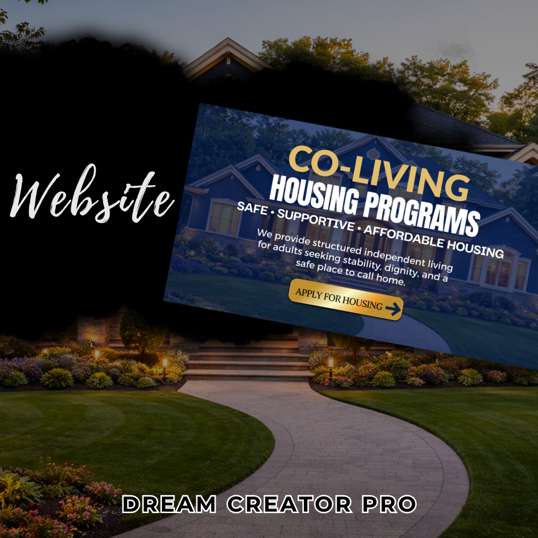 Independent Living Shared Housing Website Template | Editable Canva Site for Transitional Housing, Reentry & Support Services