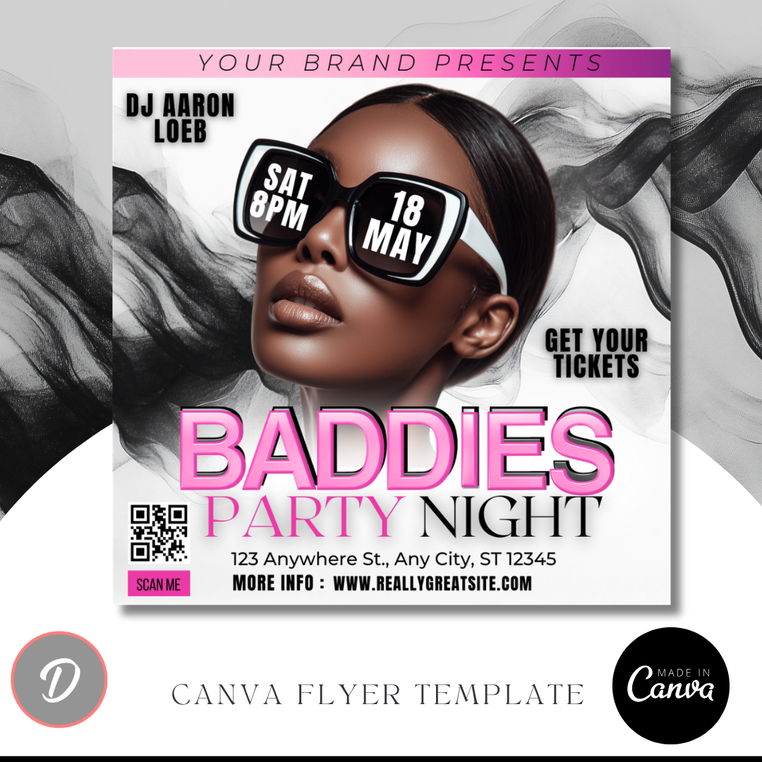 Lounge Party Flyer Template | Canva Editable Nightlife Flyer | Elegant Club Event Invitation | IG Post Digital / cocktail night / Baddies