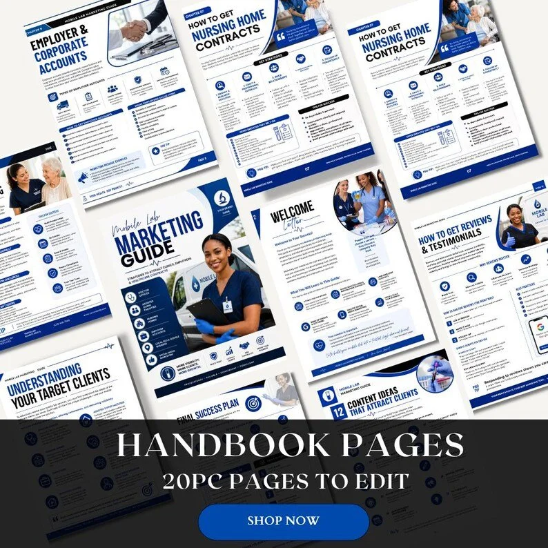 Mobile Lab Marketing Guide Canva Template | Phlebotomy Business Ebook | Mobile Lab Startup Guide | Healthcare Marketing Strategy Workbook