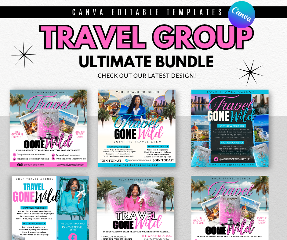 Travel Group Promotion Instagram Post Template | Join My Travel Group Canva Post | Travel Agent Marketing IG Graphics