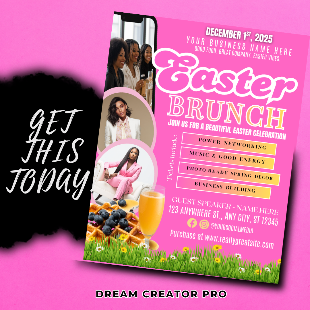 Easter Brunch Flyer Template | Editable Easter Event Flyer | Spring Brunch Invitation | Easter Sunday Brunch Poster | Canva Template (Copy)