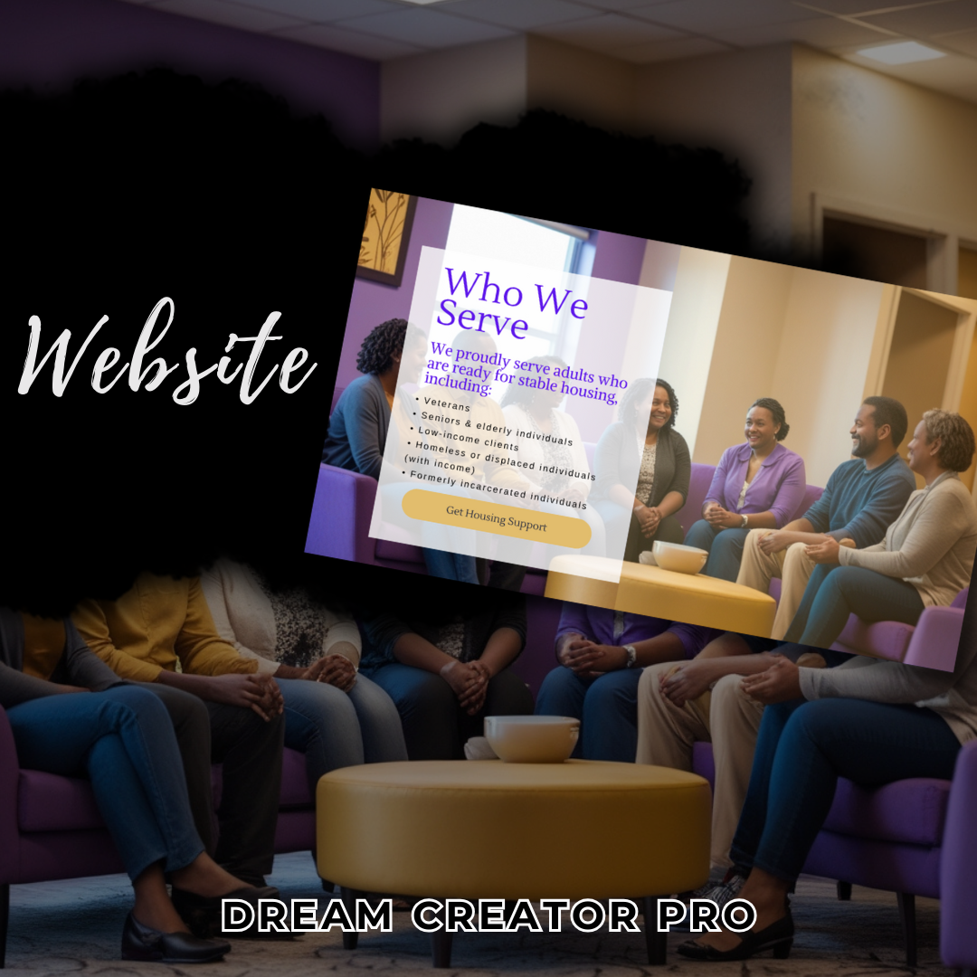 Independent Living Shared Housing Website Template | Editable Canva Site for Transitional Housing, Reentry & Support Services
