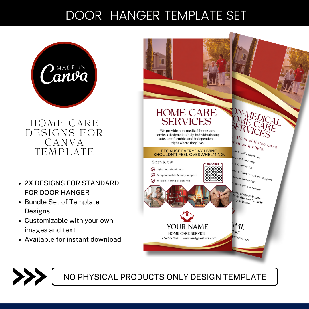 Home Care Service Rack Card / DIY Home Care Service Flyer/ Pink Home Care senior / Medical Template / Medical / Home Care / CNA / Printable