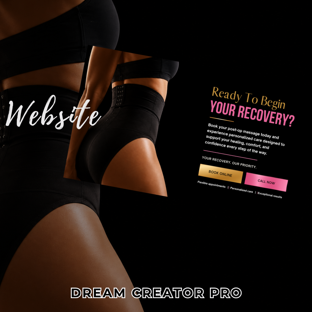 Post Op Massage Website Template Canva | Lymphatic Drainage Website | Recovery Massage Landing Page | Beauty Spa Website | Editable Canva Website