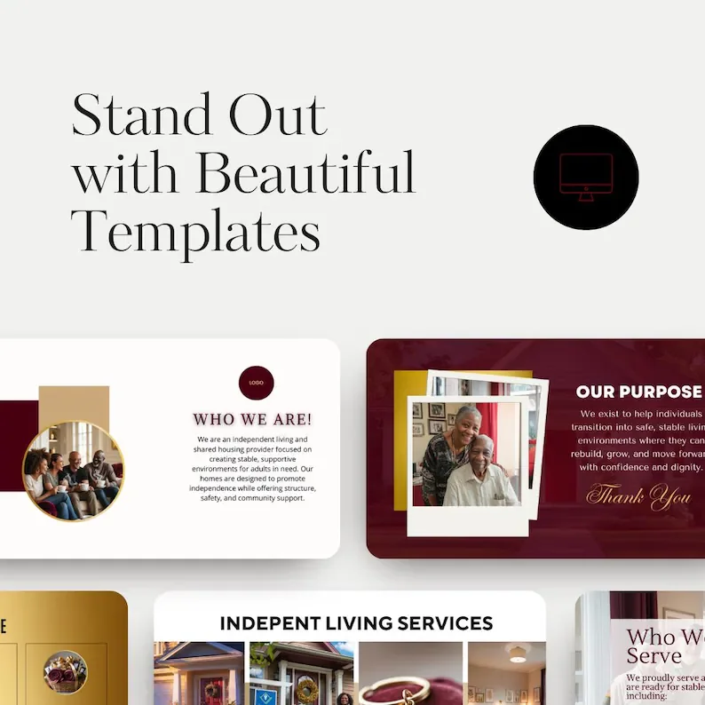 Independent Living Shared Housing Website Template | Editable Canva Site for Transitional Housing, Reentry & Support Services (Copy)