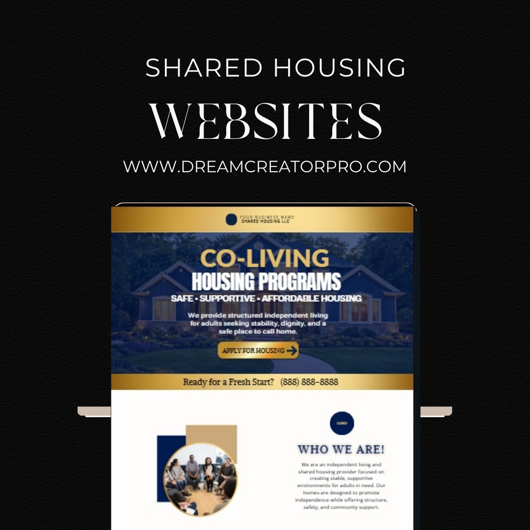Independent Living Shared Housing Website Template | Editable Canva Site for Transitional Housing, Reentry & Support Services