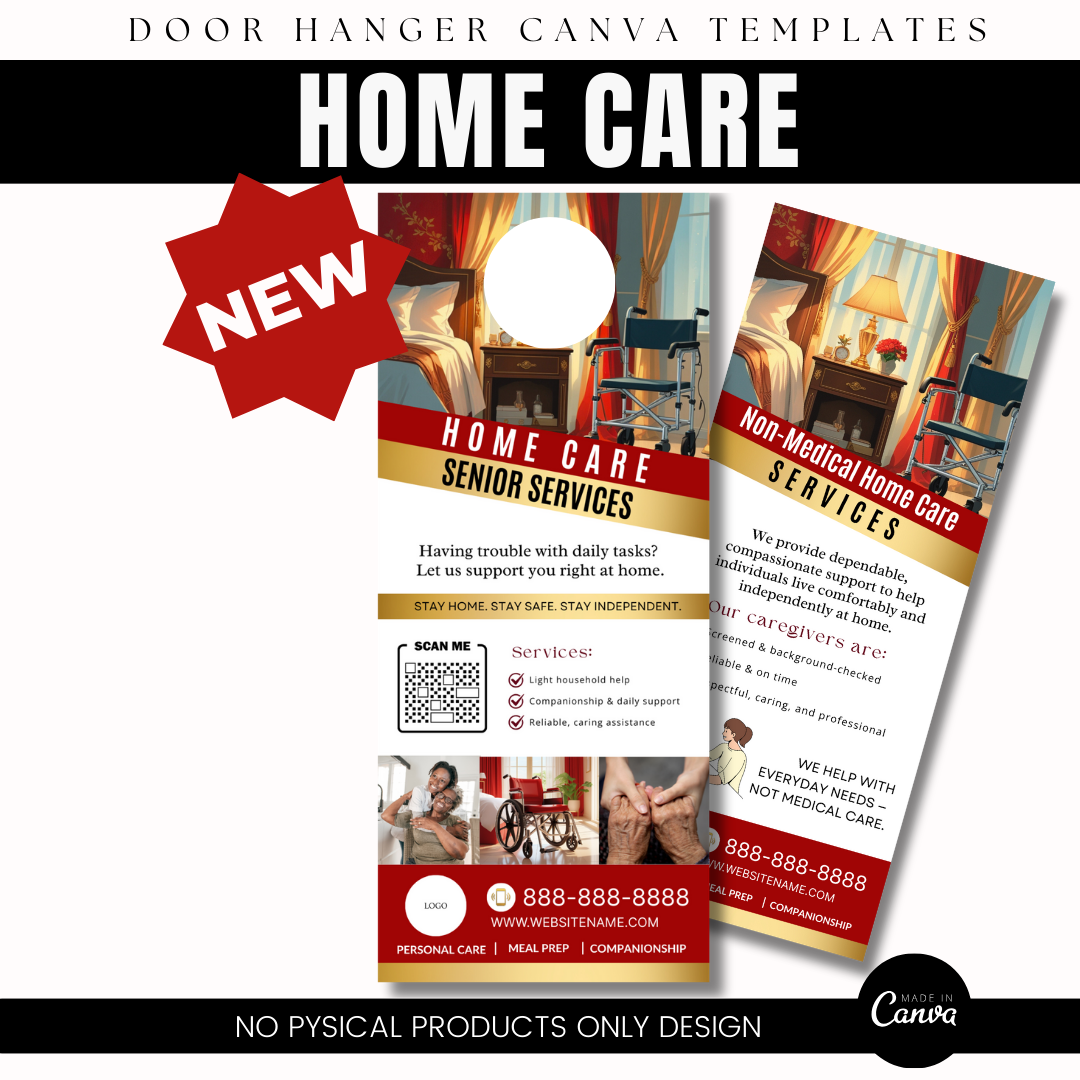 Home Care Service Rack Card / DIY Home Care Service Flyer/ Pink Home Care senior / Medical Template / Medical / Home Care / CNA / Printable (Copy)
