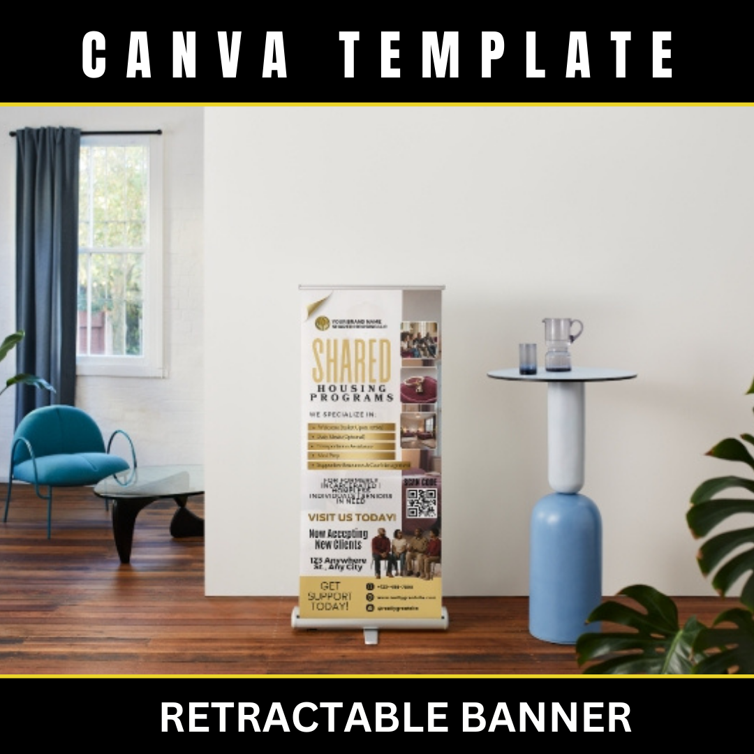 Shared Housing Canva Template Bundle | Reentry & Transitional Housing Marketing Kit | Flyers, Yard Sign, Rack Card, Brochure Banner Set