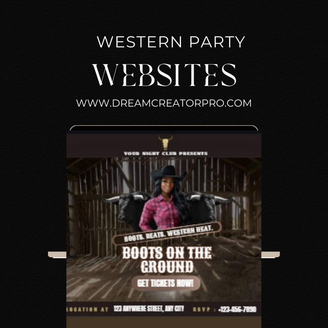 Western Party Website Template Canva | Event Landing Page | Cowboy Cowgirl Theme | Birthday Party Website | Western Night Event Template