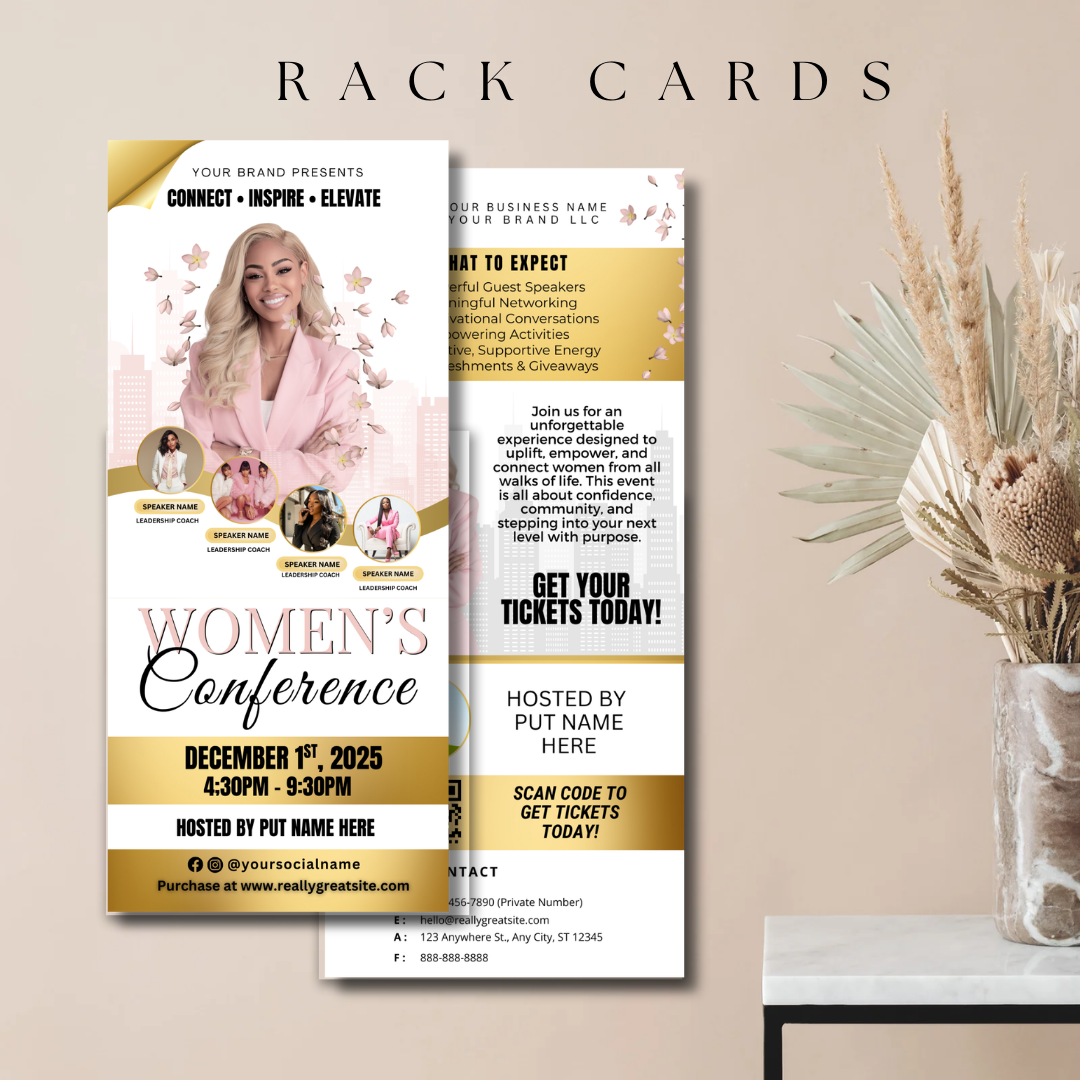 Womens Conference Canva Template Bundle | Flyer Rack Card Yard Sign Retractable Banner Instagram Church Event Marketing Kit