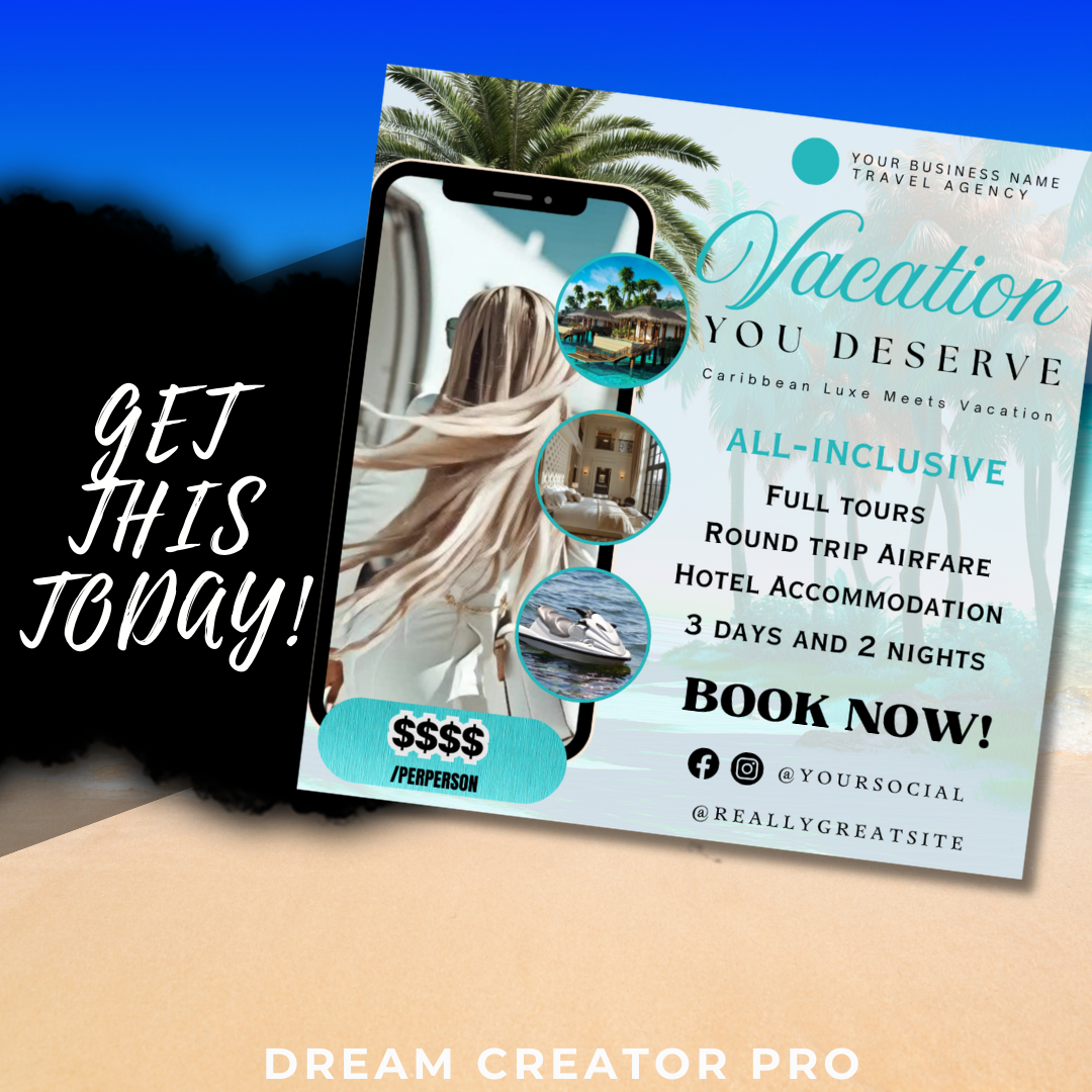 Animated Travel Flyer Template | Canva Travel Promo Design – Dream Creator Pro