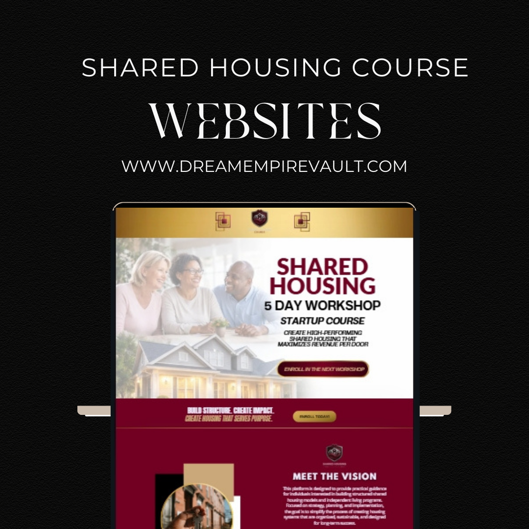 Shared Housing Course Canva Template Bundle | Ebook and Website Template for Independent Living Program Training