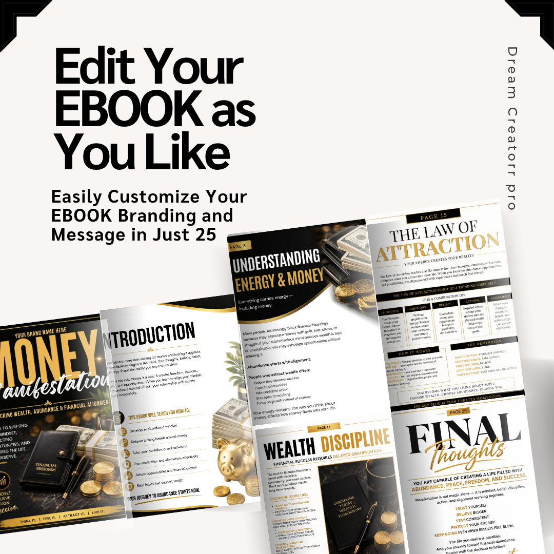 Money Manifestation Ebook | Wealth Mindset Digital Download | Financial Freedom Guide | Law of Attraction Planner | Abundance Journal PDF