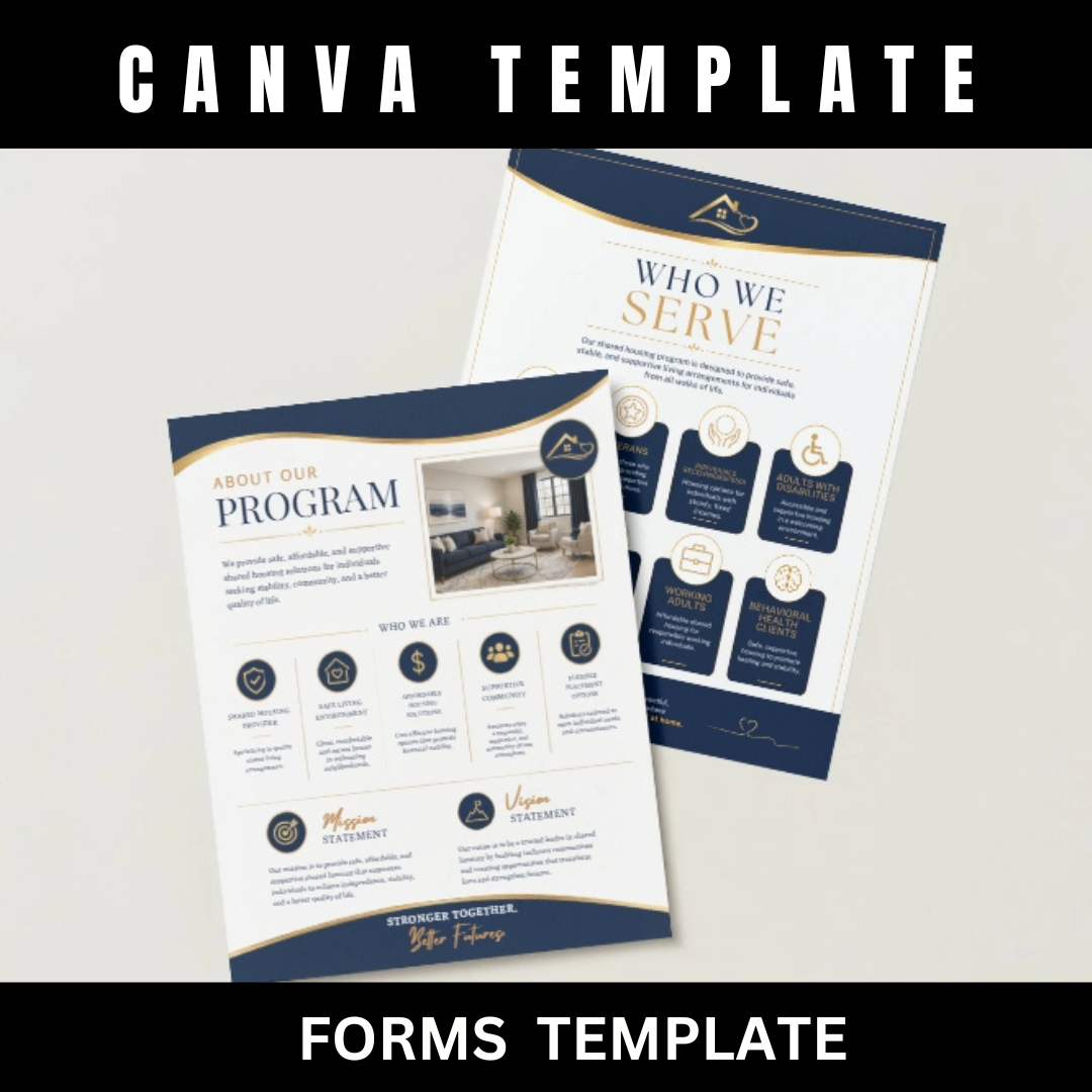 Shared Housing Referral Partnership Packet | Housing Provider Canva Template | Referral Packet Bundle | Editable Partnership Proposal