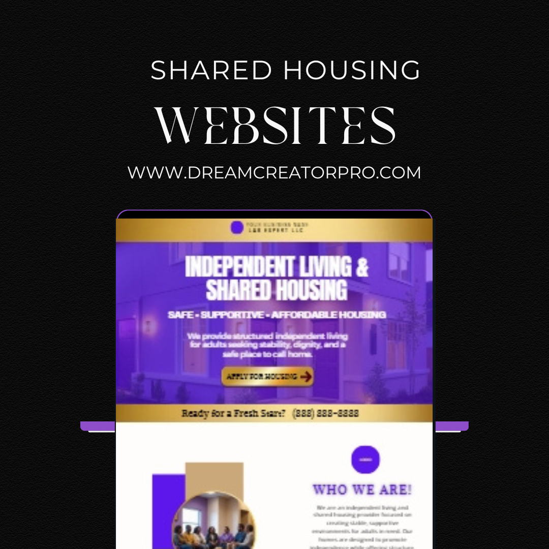 Independent Living Shared Housing Website Template | Editable Canva Site for Transitional Housing, Reentry & Support Services