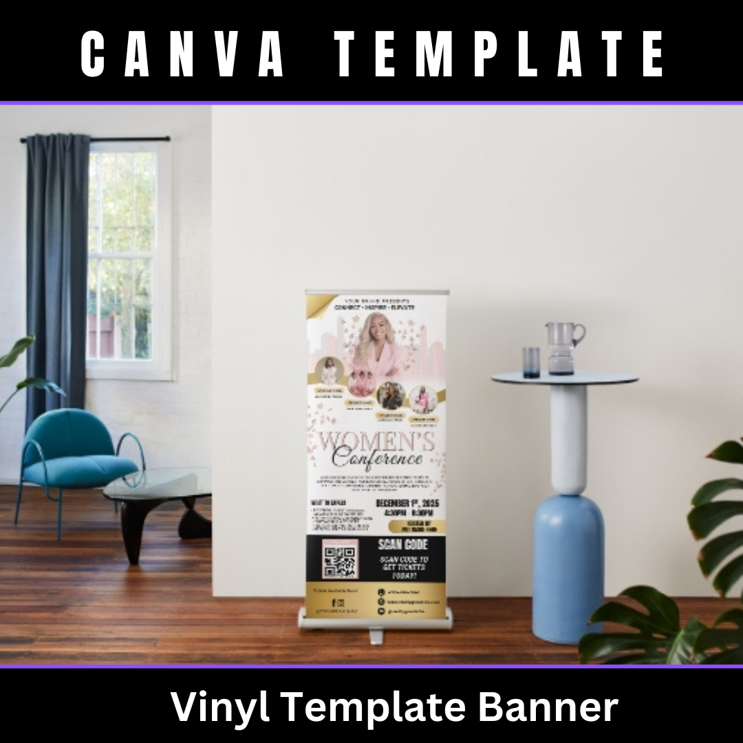 Womens Conference Canva Template Bundle | Flyer Rack Card Yard Sign Retractable Banner Instagram Church Event Marketing Kit