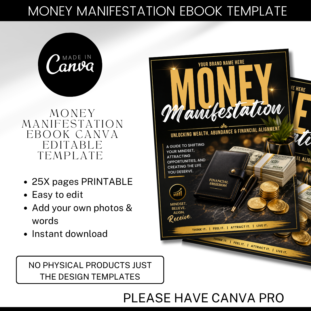 Money Manifestation Ebook | Wealth Mindset Digital Download | Financial Freedom Guide | Law of Attraction Planner | Abundance Journal PDF