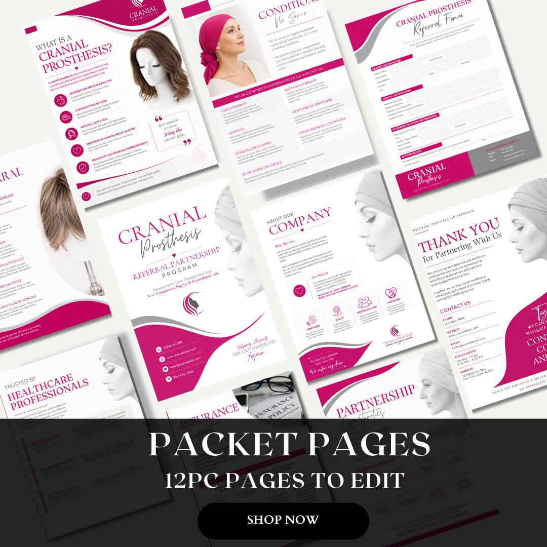 Cranial Prosthesis Referral Partnership Packet Template | Medical Referral Packet Canva Template | Oncology Marketing Kit | Editable Healthcare PDF