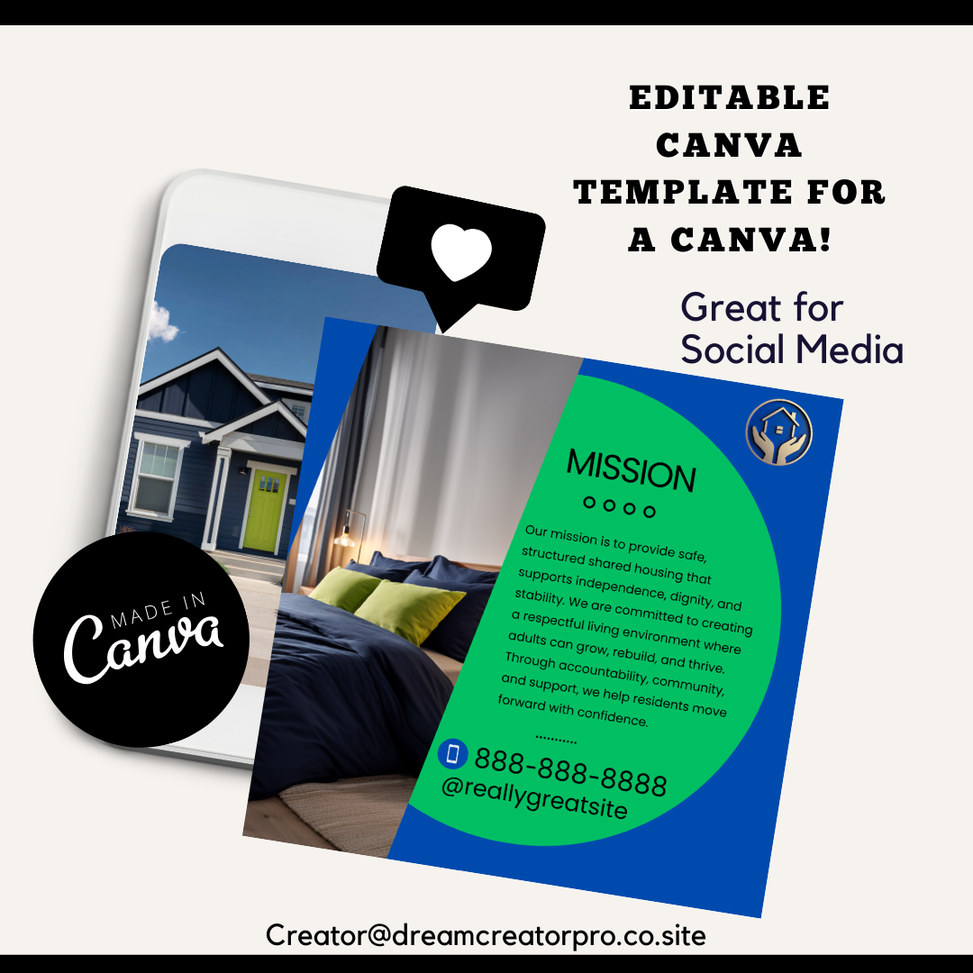 Shared Housing Flyer Template | Affordable Living Canva Flyer | Transitional Room Rental Ad | Editable Design / Bundle