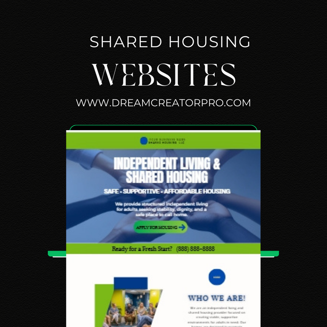 Independent Living Shared Housing Website Template | Editable Canva Site for Transitional Housing, Reentry & Support Services (Copy) (Copy)