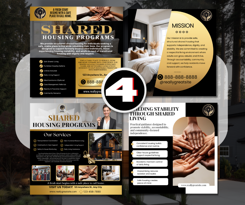 Shared Housing Flyer Template | Affordable Living Canva Flyer | Transitional Room Rental Ad | Editable Design / Bundle