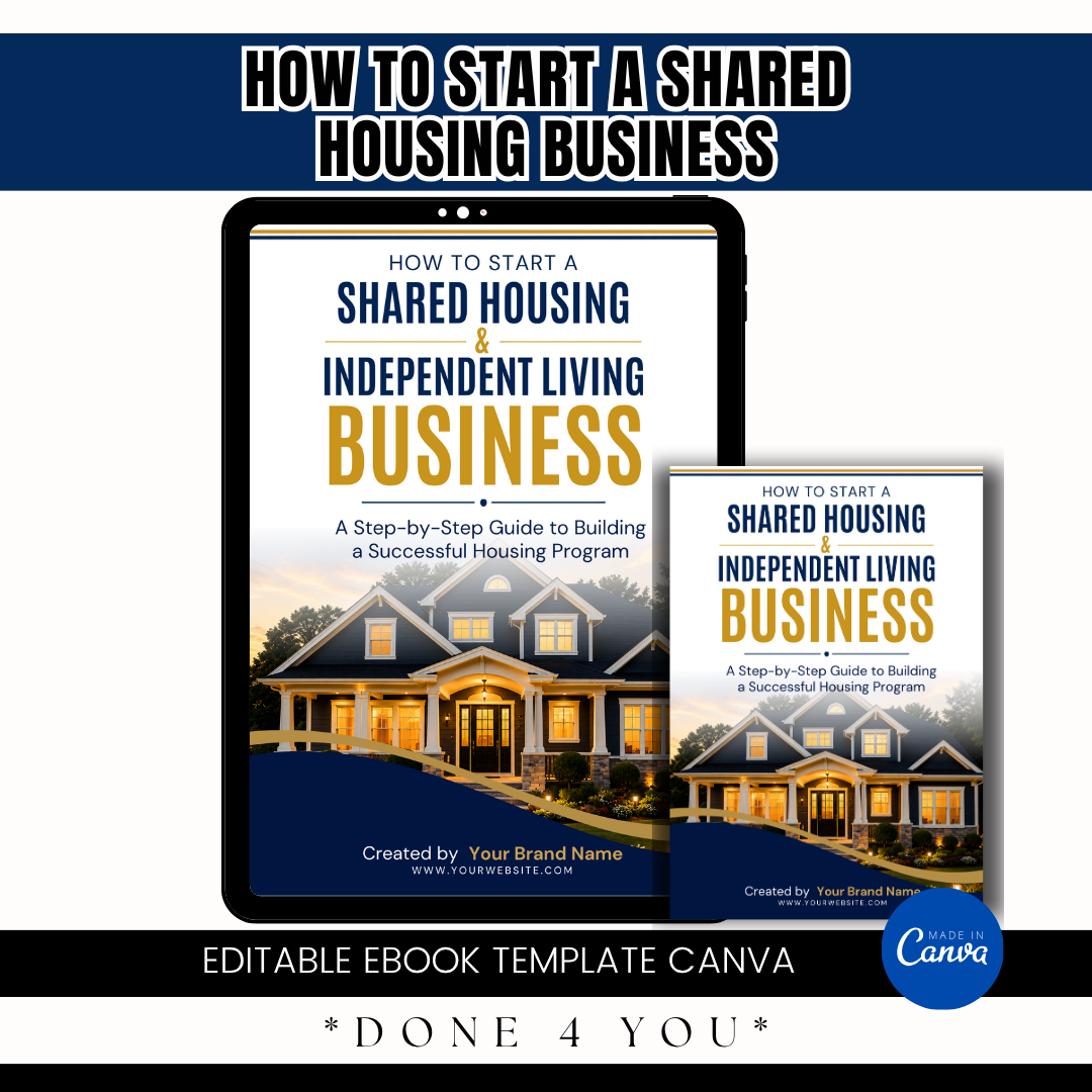 How to Start a Shared Housing Business Canva eBook | Independent Living Guide | Transitional Housing Startup Workbook | ILF Business Course