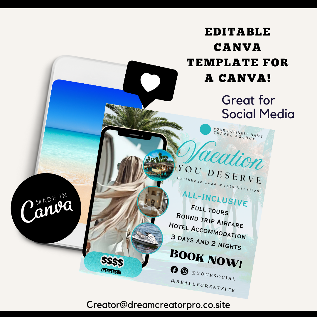 Animated Travel Flyer Template | Canva Travel Promo Design – Dream Creator Pro