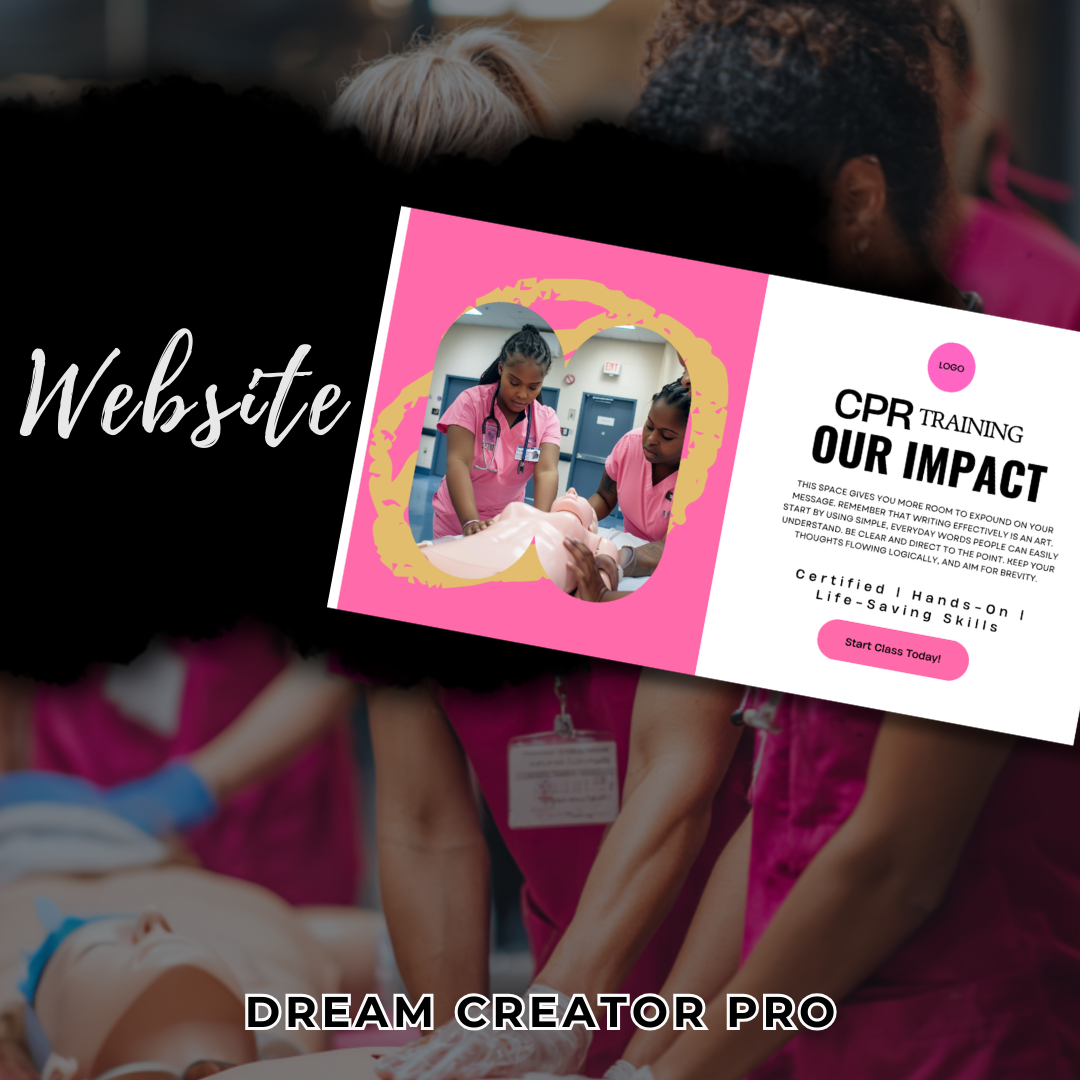 CPR Training Website Canva Template | CPR Class Website Design | First Aid & BLS Training Website | Editable Canva Website Template