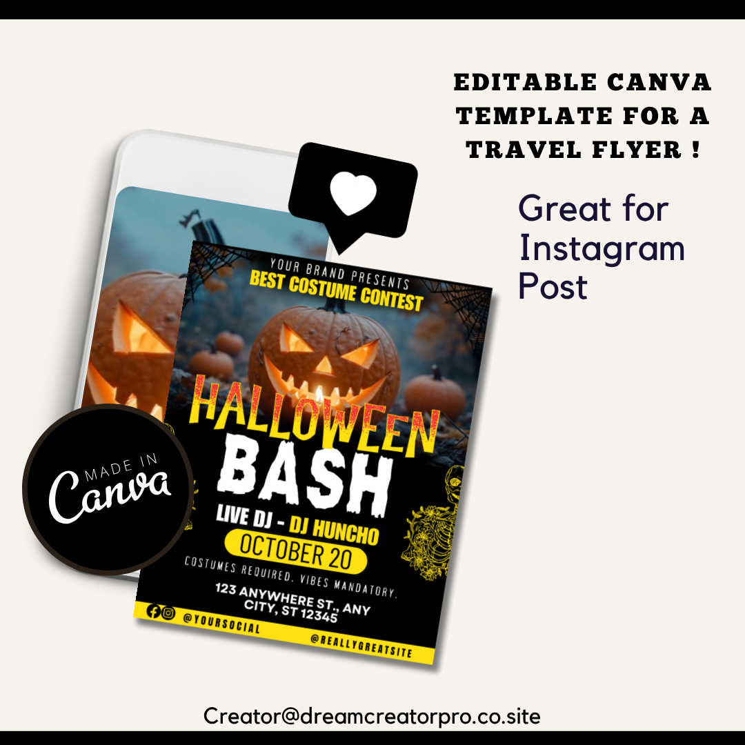Animated Halloween Party Flyer Bundle | 7 Editable Canva Templates | 4:5 IG Size | Spooky Event, Costume Party, or Club Promo Animated Templates